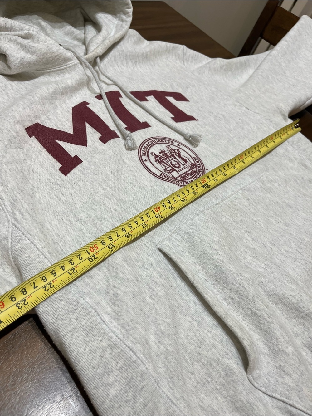 Vintage Champion MIT College Hoodie Grey & Maroon - Picture 7 of 8